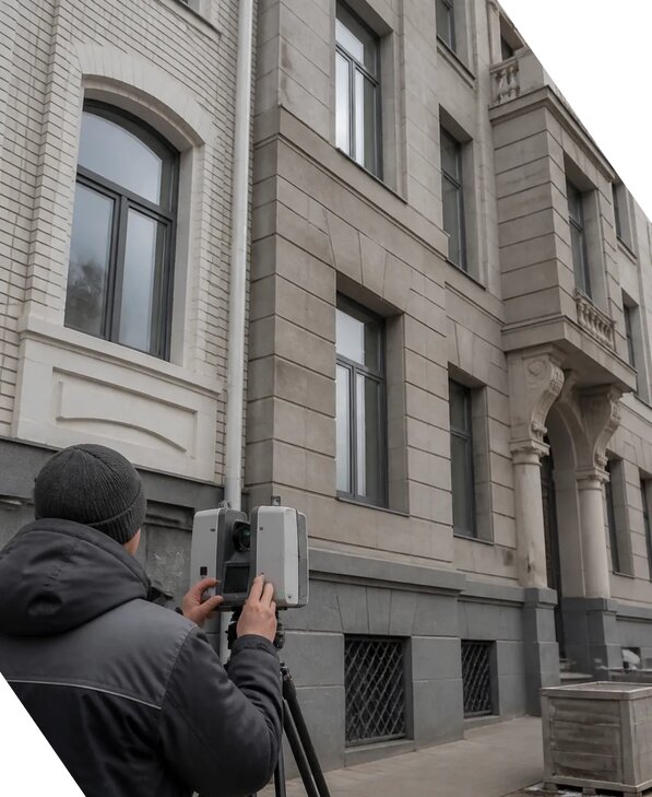 Лазерное сканирование фасадов зданий для обследования в Липецке